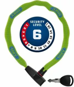 ABUS Catena 6806K/75 ...bitte Farbe Wählen -Pédale Vif Verkäufe Abus Kettenschloss Catena 6806 K 75B neon green gruen Securitylevel 6 4003318825149