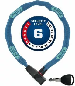 ABUS Catena 6806K/85 ...bitte Farbe Wählen -Pédale Vif Verkäufe Abus Kettenschloss Catena 6806 K 85B neon blue blau Securitylevel 6 4003318902895