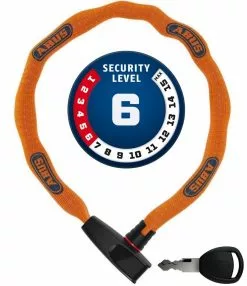 ABUS Catena 6806K/85 ...bitte Farbe Wählen -Pédale Vif Verkäufe Abus Kettenschloss Catena 6806 K 85B neon orange Securitylevel 6 4003318902918