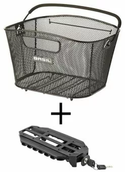 Basil Bold-M Quer Engmaschig Schwarz Mit MonkeyLoad-T Adapter