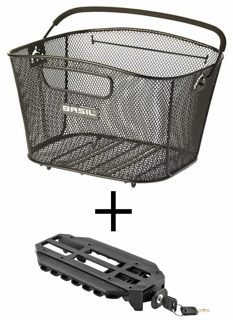 Basil Bold-M Quer Engmaschig Schwarz Mit MonkeyLoad-T Adapter