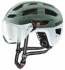 Uvex Finale-Visor-Vario 52-57cm / 56-61cm -Pédale Vif Verkäufe Helm Uvex Finale Visor Vario moss green cloud matt 52 57cm S4109770415 4043197359267