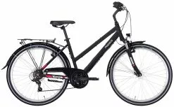 Pegasus Avanti 2022 18-Gang -Pédale Vif Verkäufe Pegasus Avanti 2022 26 Zoll 18 Gang Damen Trapez black matt white pink 636 52638 52644